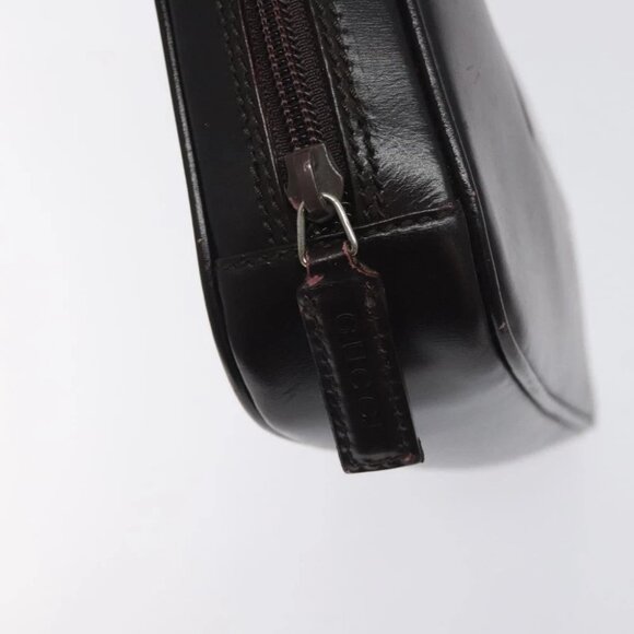 GUCCI Clutch Bag Leather Black Silver 018 0040 Auth ep9261 - Picture 10 of 14